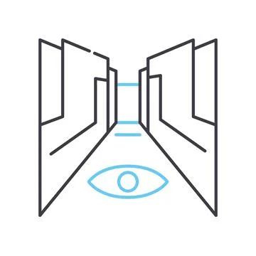 Perspective view line icon, outline symbol, vector illustration, concept sign 스톡 일러스트