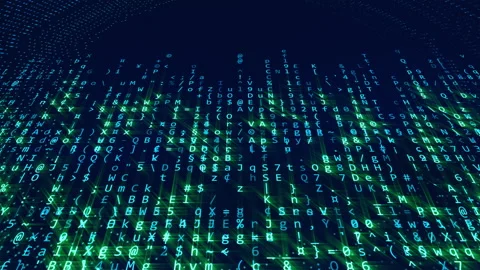 Perspective view Matrix binary code Abstract background. cyberspace concept. Stock Footage 161417706
