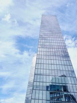 Perspective view of modern beautiful skyscraper Fotos Stock
