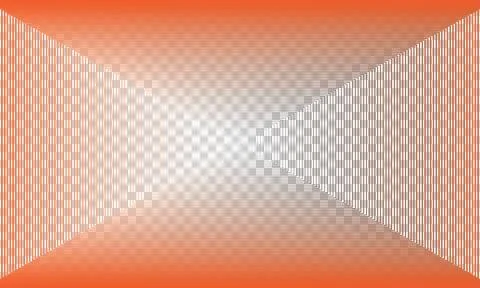 Perspective View of Orange and White Striped Corridor Illustrazione stock