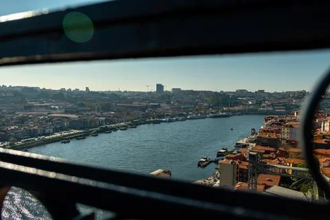 Perspective view over the Douro River, City of Porto in Portugal Stock Photos
