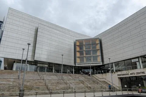 Perspective view of the Performing Arts Centre at The Concourse Stock Photos