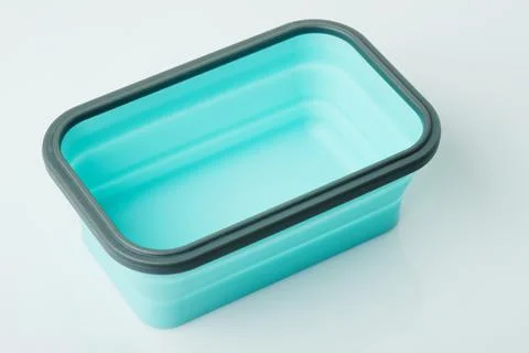 Perspective view of plastic lunch box Stock Photos