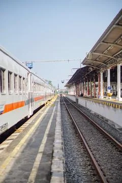 Perspective view of the platform roof architecture and an Indonesian 写真素材