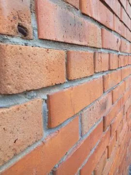 Perspective view of a real brick wall Stock Photos