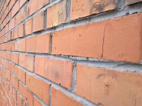 Perspective view of a real brick wall Stock Photos