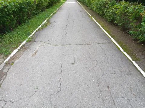 Perspective view of real street road Stock Photos