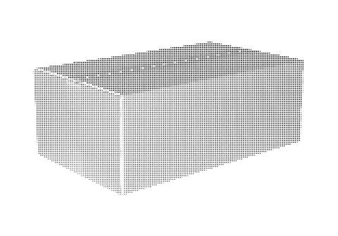 Perspective view of rectangular block composed of halftone dots for abstrac.. 스톡 일러스트