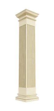Perspective view of a rectangular stone column Stock Illustration