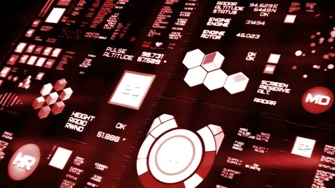 Perspective view of red futuristic interface/Digital screen Stock Footage 82118346