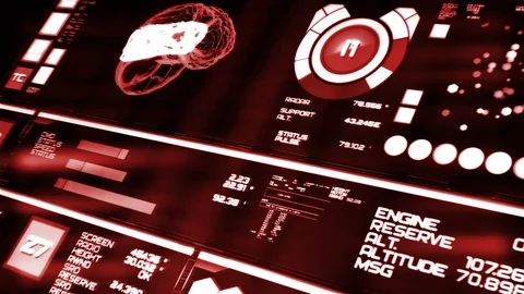 Perspective view of red futuristic interface/Digital screen Stock Footage 82209941