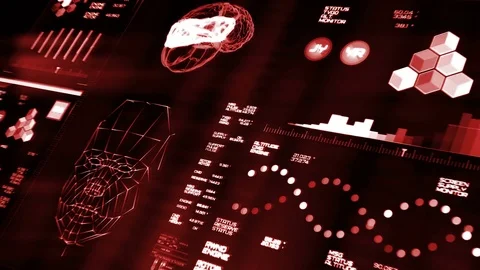 Perspective view of red futuristic interface/Digital screen 스톡 동영상 82270515