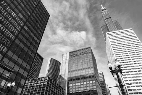 Perspective view. skyscraper building architecture. skyscraper with glassy Fotos de archivo