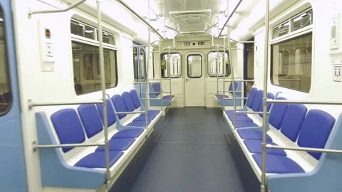 Perspective up view of subway empty metro wagon Stock-Footage 162697319