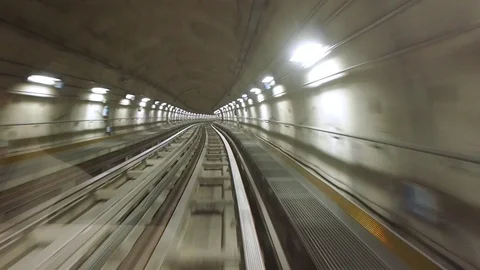 Perspective view of subway tunnel Stock Footage 98837405