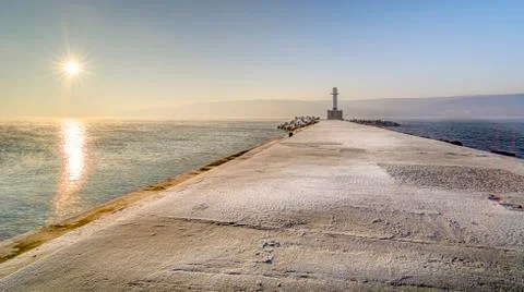 Perspective view of the varna Lighthouse Stock Photos