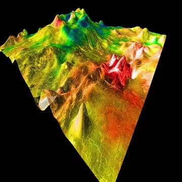 This perspective view of Venus, generated by computer from NASA s Magellan... Stock Photos