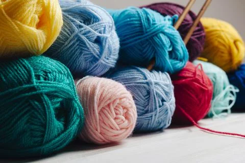 Perspective view wool balls . High quality and resolution beautiful photo Stock Photos