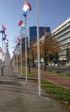 Perspective of wave flags Stock Photos