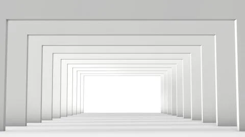 Perspective white hall 库存插图