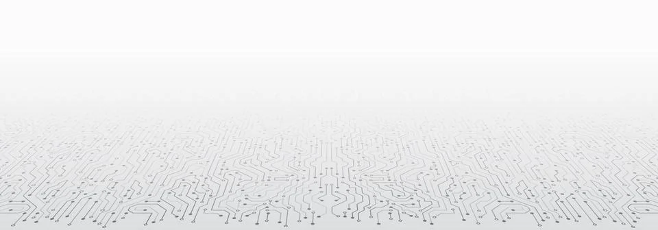 Perspective wide High-tech technology background texture. Abstract 3D circuit Stock Illustration