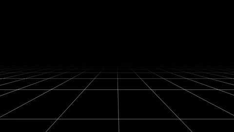 Perspective wireframe grid simple black and white. Seamless loop.  Stock Footage 244264465