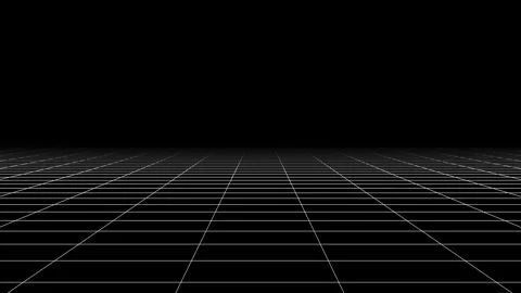 Perspective wireframe grid simple black and white. Seamless loop.  Stock Footage 244264466