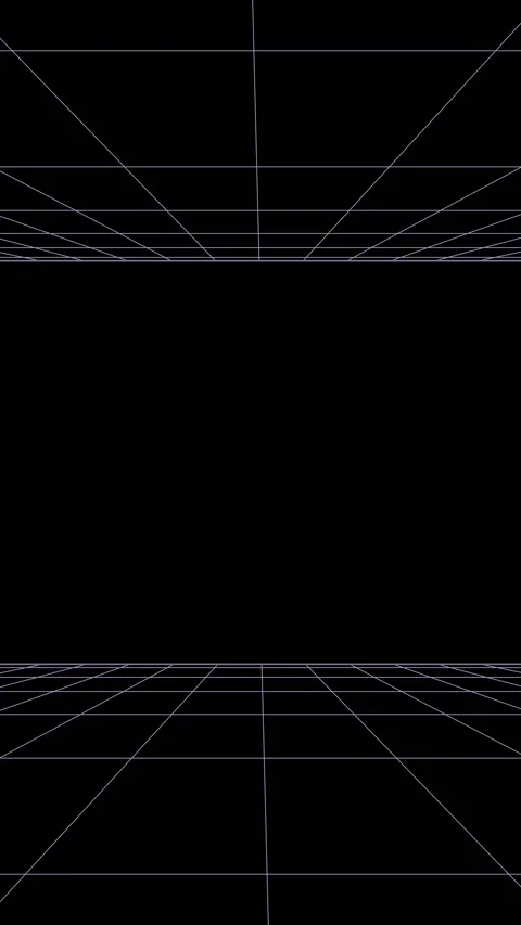 Perspective wireframe grid vertical simple black and white. Seamless loop.  Stock Footage 236855528