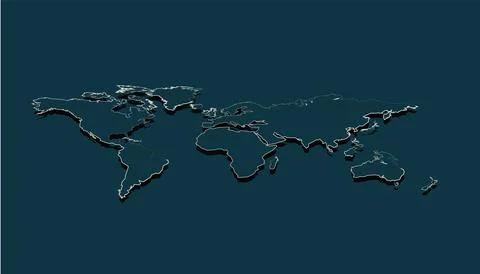 Perspective world map Illustrazione stock
