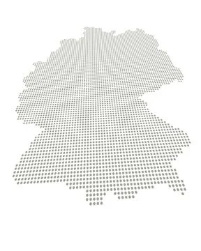 Perspectively distorted map of Germany with a point grid Perspectively dis... Stock Photos