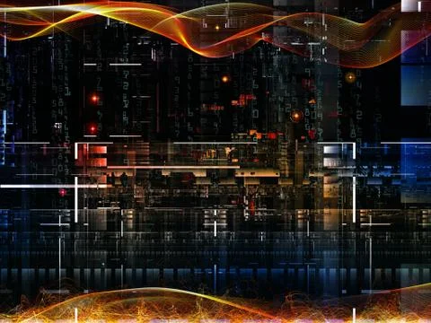 Perspectives of Digital Network Illustrazione stock