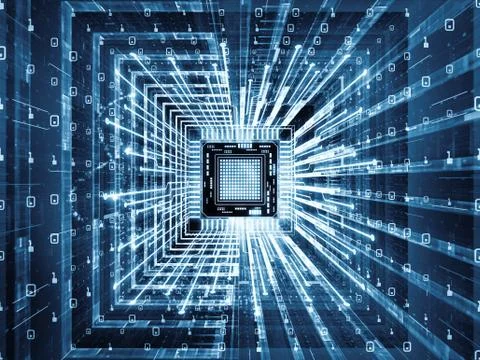 Perspectives of Digital Processor Stock Illustration