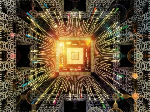 Perspectives of Digital Processor Stock Illustration