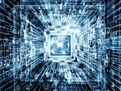 Perspectives of Digital Processor Stock Illustration