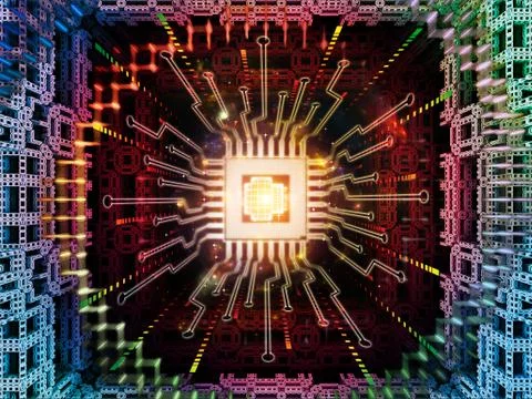 Perspectives of Digital Processor Stock Illustration