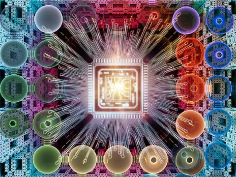 Perspectives of Digital Processor Stock Illustration