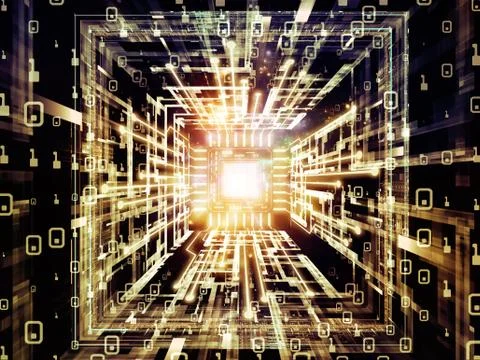 Perspectives of Digital Processor Stock Illustration