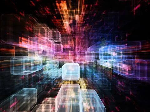 Perspectives of Virtual Space Illustrazione stock