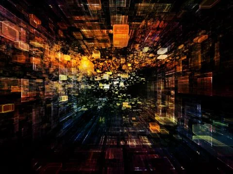 Perspectives of Virtual Space Illustrazione stock