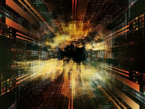 Perspectives of Virtual Space Stock Illustration