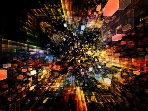 Perspectives of Virtual Space Illustrazione stock