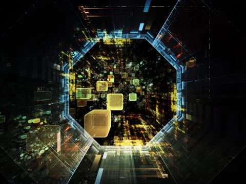 Perspectives of Virtual Space Stock Illustration