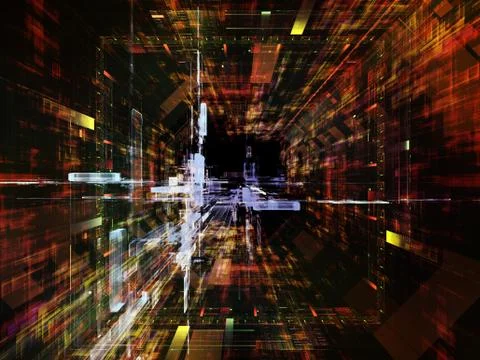 Perspectives of Virtual Space Stock Illustration