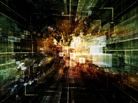 Perspectives of Virtual Space Stock Illustration