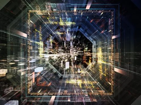 Perspectives of Virtual Space 스톡 일러스트