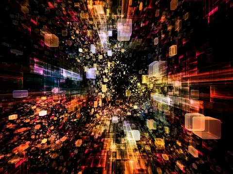 Perspectives of Virtual Space Illustrazione stock