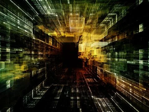 Perspectives of Virtual Space Stock Illustration