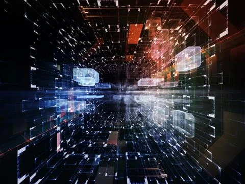 Perspectives of Virtual Space Stock Illustration