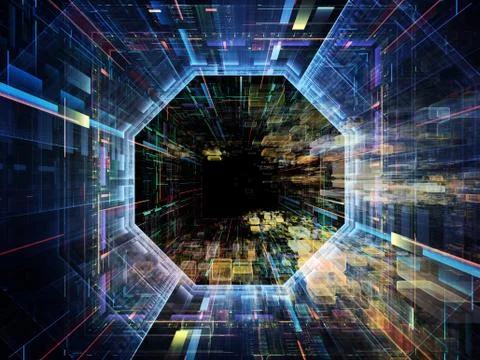 Perspectives of Virtual Space 스톡 일러스트