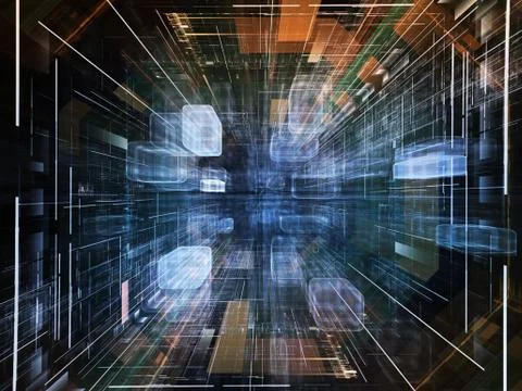 Perspectives of Virtual Space 스톡 일러스트